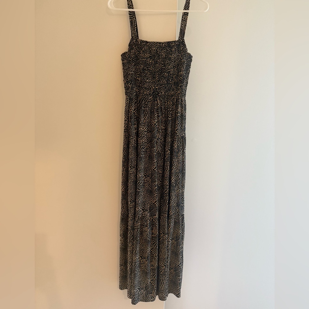 Madewell Black and Cream Print Sun Dress